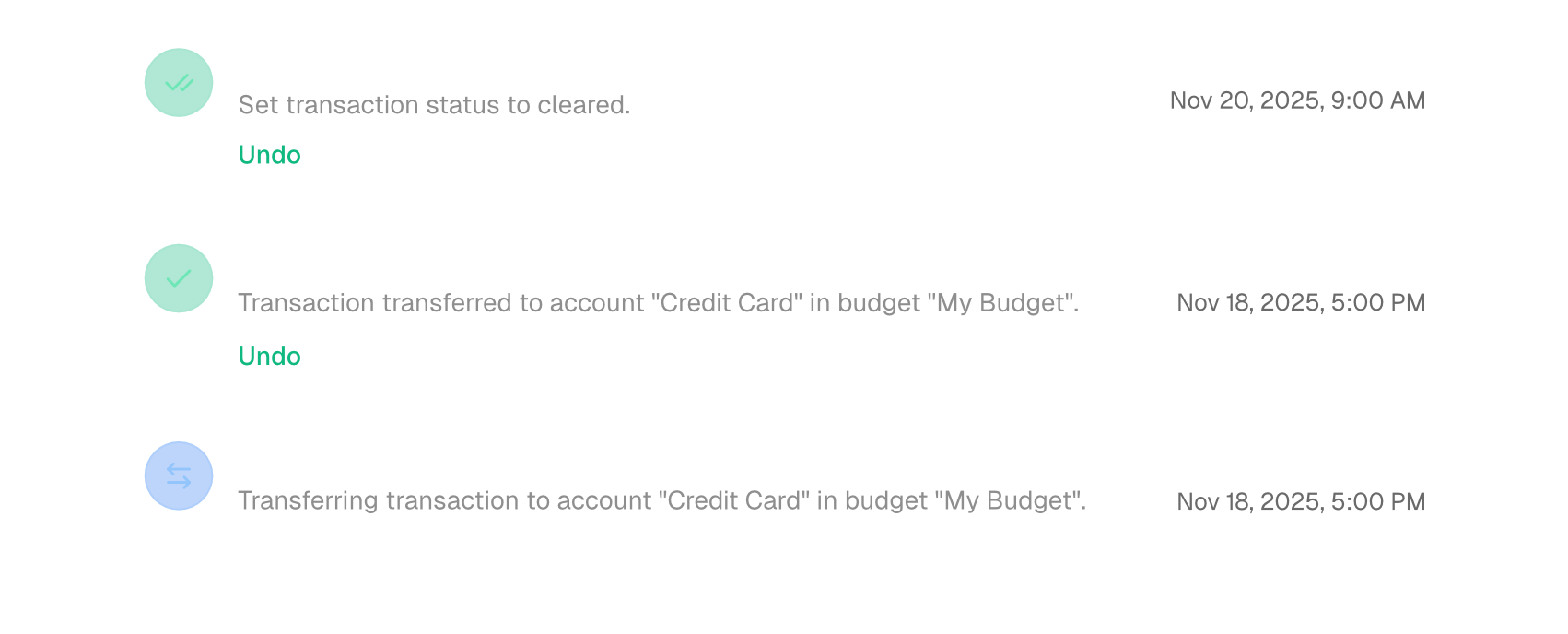 Transfer logs